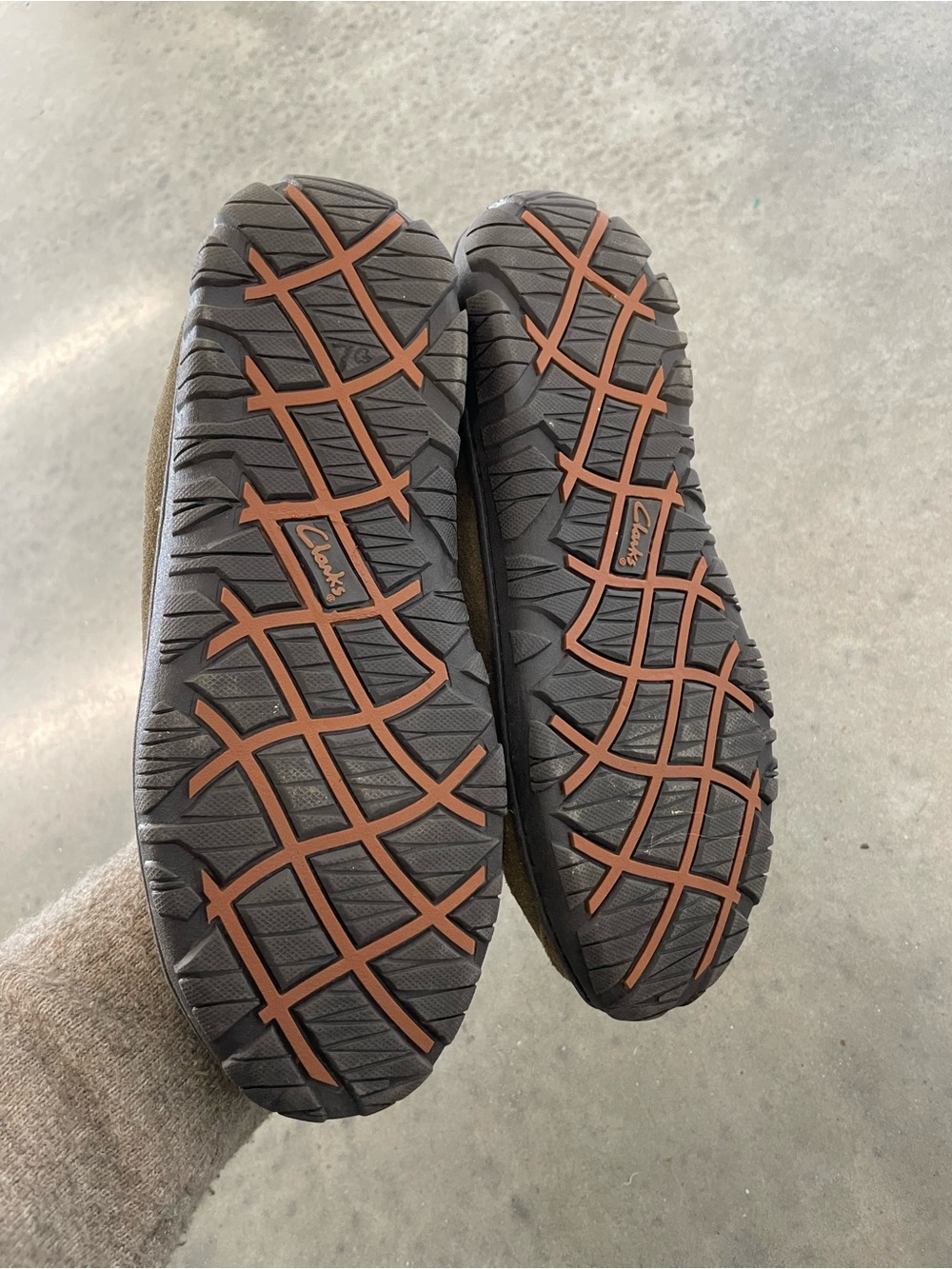 Clarks Olive/Tan Shearling-Lined Moccasin Slippers - Picture 4 of 5